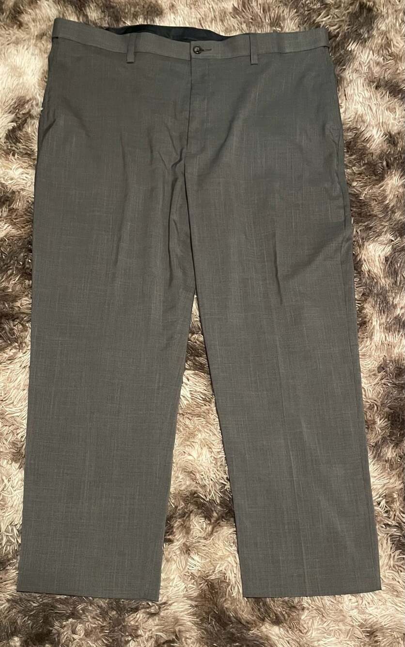 Savane Gray Flat Front Dress Pants